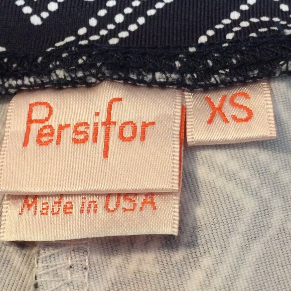 XS Persifor navy geometric print stretch wide leg pants - Picture 12 of 15